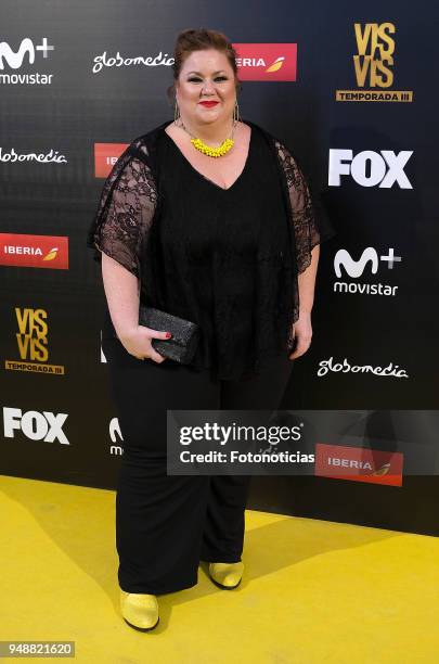 Itziar Castro attends the premiere of 'Vis a Vis' at Capitol Cinema on April 19, 2018 in Madrid, Spain.