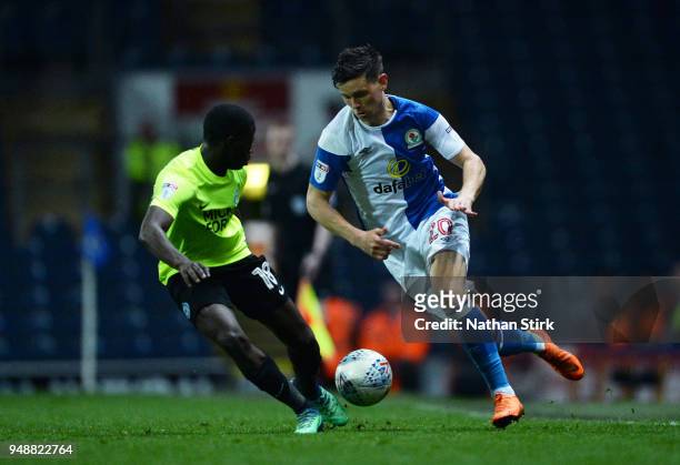 Michael Doughty of Blackburn Rovers in action during the Sky Bet League One match between Blackburn Rovers and Peterborough United at Ewood Park on...