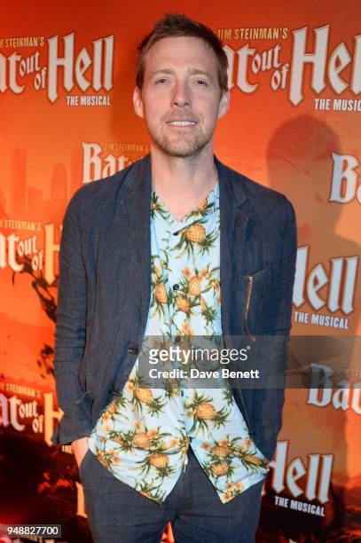Ricky Wilson attends the Gala Night after party for "Bat Out Of Hell The Musical" at the Bloomsbury Ballroom on April 19, 2018 in London, England.