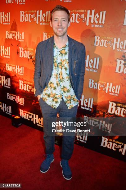 Ricky Wilson attends the Gala Night after party for "Bat Out Of Hell The Musical" at the Bloomsbury Ballroom on April 19, 2018 in London, England.