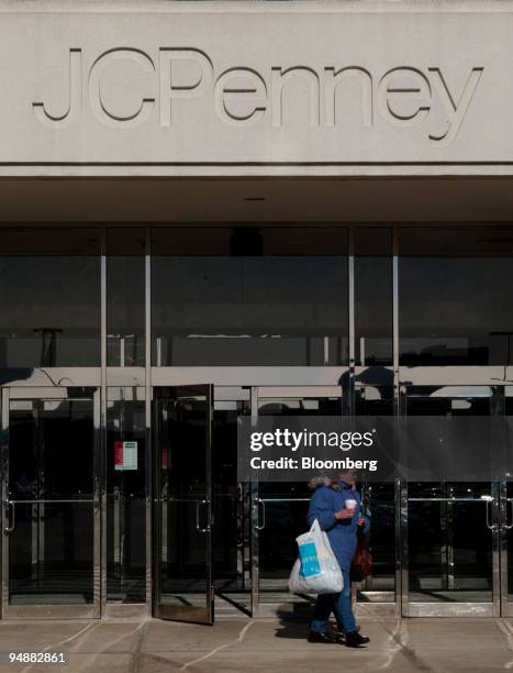 Woman leaves a JCPenney store in the North Shore Mall in Peabody, Massachusetts on February 26, 2004. J.C. Penney Co., the No. 2 U.S. Department...