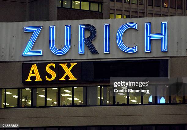 The head office of Zurich Australian Insurance Ltd. In Sydney, Australia displays a broken neon sign Thursday, May 26, 2005. Zurich Financial...