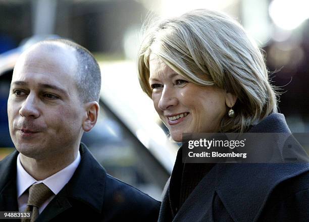 Martha Stewart arrives at federal court in New York on Wednesday morning, February 25, 2004 with son-in-law John Cuti. Stewart is being tried on...