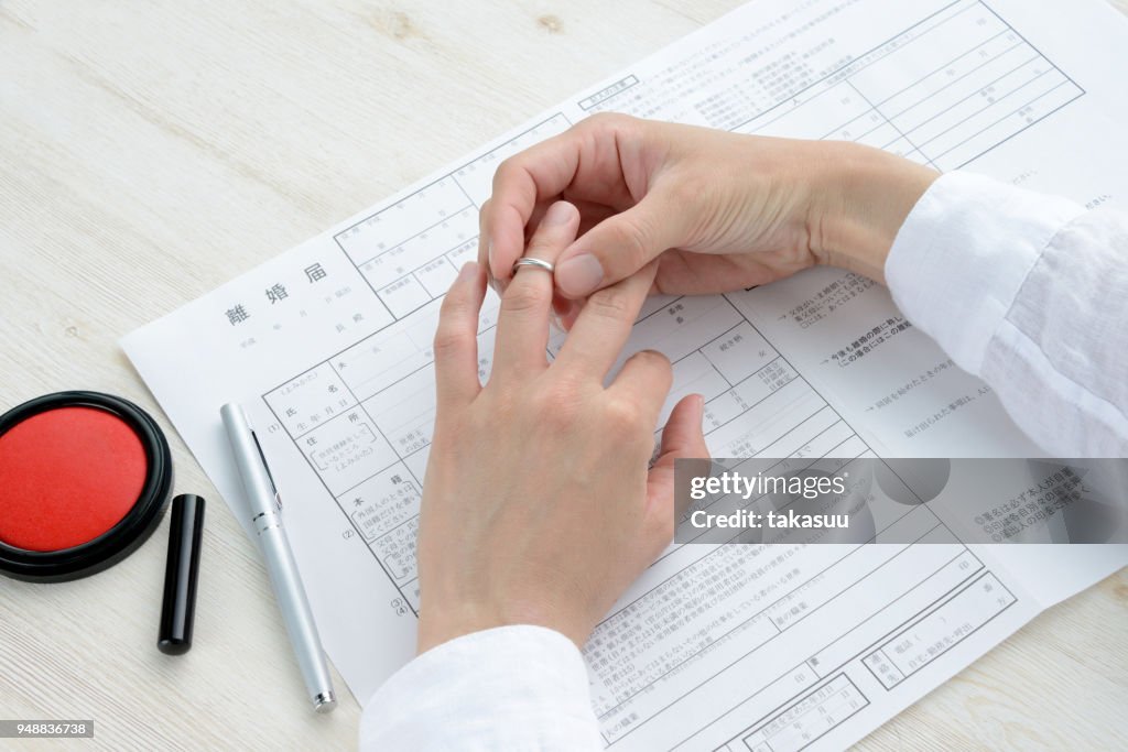 Preparation for divorce by Japanese woman