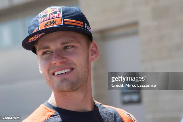 Brad Binder of South Africa and Red Bull KTM Ajo smiles in paddock during the MotoGp Red Bull U.S. Grand Prix of The Americas - Previews at Circuit...