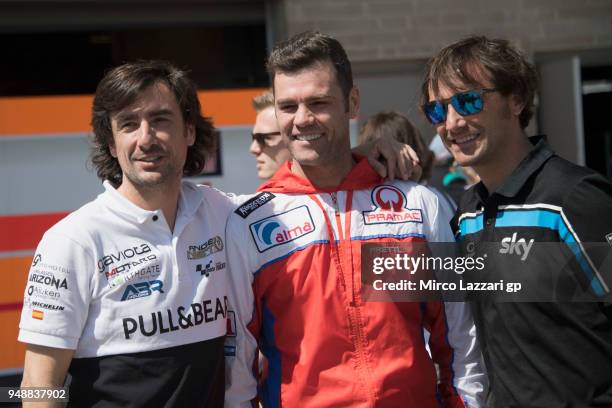 Gelete Nieto, Fonsi Nieto, Pablo Nieto of Spain pose in paddock during the MotoGp Red Bull U.S. Grand Prix of The Americas - Previews at Circuit of...