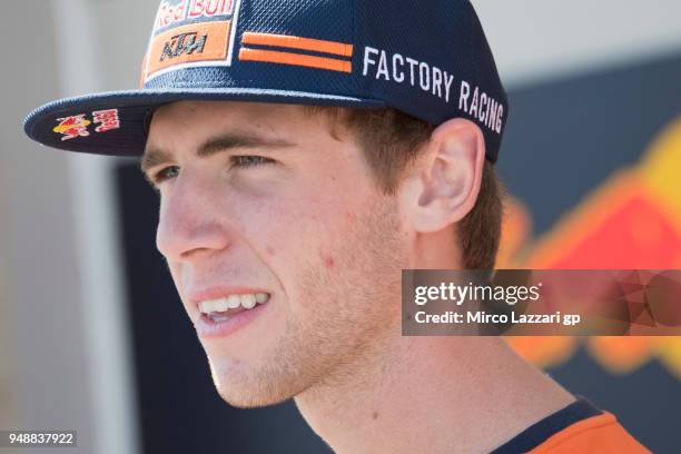 Darryn Binder of South Africa and Red Bull Team Ajo KTM smiles in paddock during the MotoGp Red Bull U.S. Grand Prix of The Americas - Previews at...