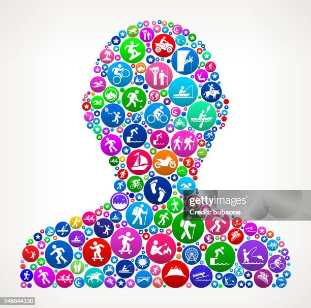 human silhouette adventure travel vector icon pattern - pool inflatable isolated stock illustrations
