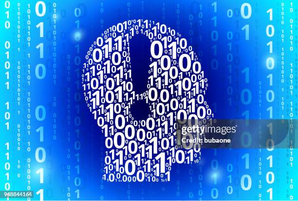 attention head binary code blue vector pattern background - headshot backdrop stock illustrations
