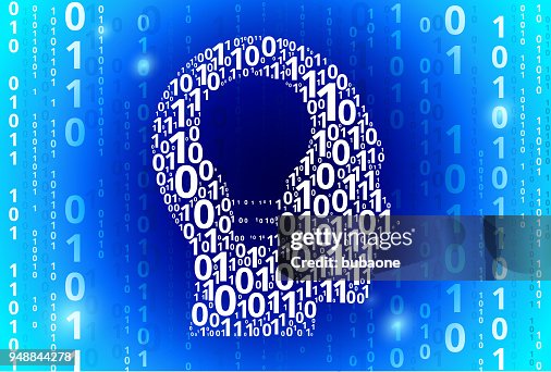 Idea Head Binary Code Blue Vector Pattern Background High-Res Vector ...