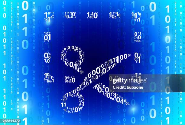 cut out binary code blue vector pattern background - scissors cutting background stock illustrations