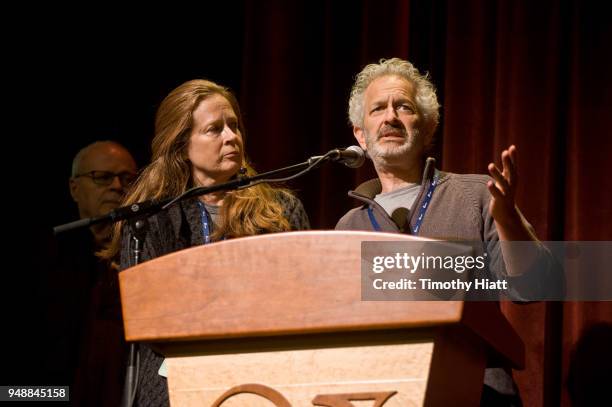 Director Stephen Apkon and Marcina Hale attend the 2018 Roger Ebert Film Festival at Virginia Theatre on April 19, 2018 in Champaign, Illinois.