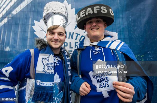 Toronto Maple Leafs fans cheer before Game Four of the Eastern Conference First Round against the Boston Bruins during the 2018 NHL Stanley Cup...