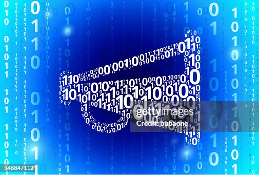 Megaphone Binary Code Blue Vector Pattern Background Megaphone Binary Code Blue Vector Pattern Background