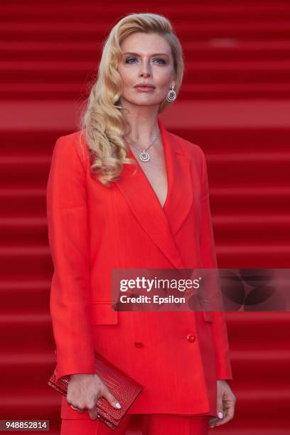 Actress Anna Churina attends opening of the 40th Moscow International Film Festival at Pushkinsky Cinema on April 19, 2018 in Moscow, Russia.