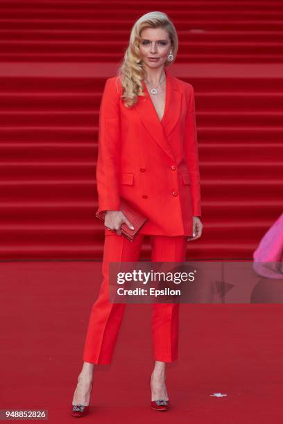 Actress Anna Churina attends opening of the 40th Moscow International Film Festival at Pushkinsky Cinema on April 19, 2018 in Moscow, Russia.