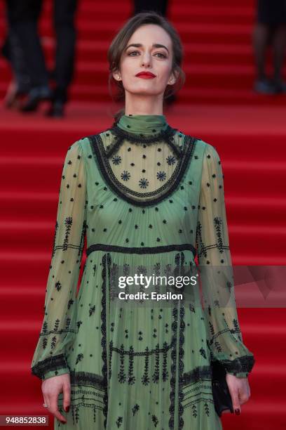 Actress Olya Zueva attends opening of the 40th Moscow International Film Festival at Pushkinsky Cinema on April 19, 2018 in Moscow, Russia.