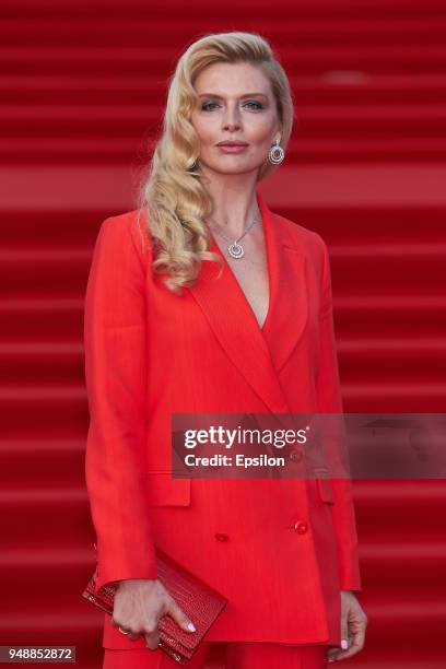 Actress Anna Churina attends opening of the 40th Moscow International Film Festival at Pushkinsky Cinema on April 19, 2018 in Moscow, Russia.