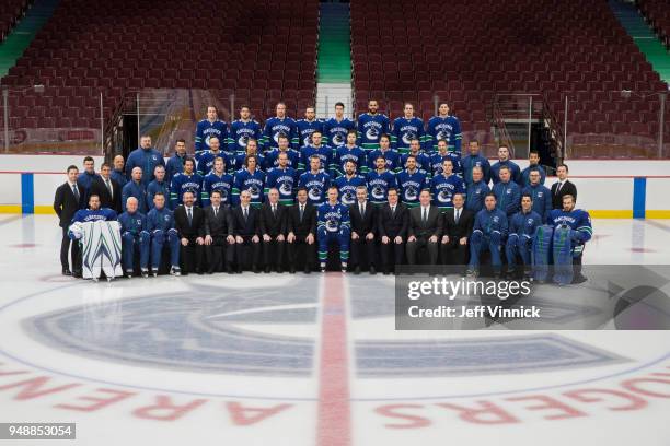 Members of the Vancouver Canucks - Front Row - Jacob Markstrom, Doug Jarvis, Assistant Coach, Newell Brown, Assistant Coach, Jonathan Wall, Director...