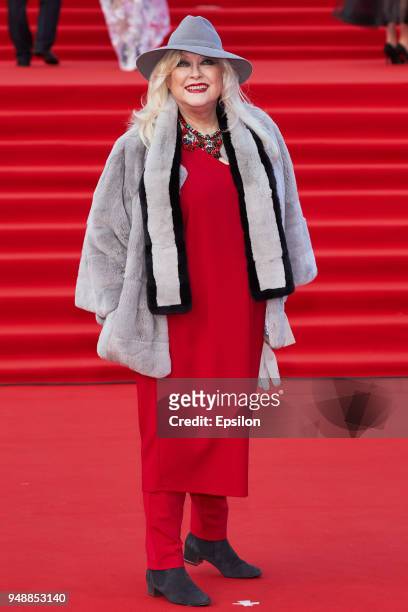 Actress Irina Miroshnichenko attends opening of the 40th Moscow International Film Festival at Pushkinsky Cinema on April 19, 2018 in Moscow, Russia.