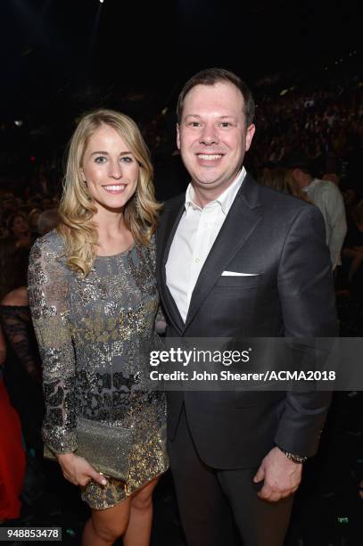 Jillian Cardarelli and Brian Parker attend the 53rd Academy of Country Music Awards at MGM Grand Garden Arena on April 15, 2018 in Las Vegas, Nevada.