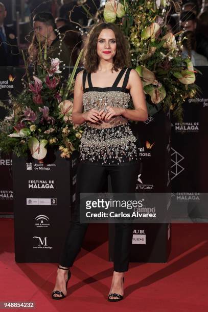 Actress Aura Garrido attends 'Sin Fin' premiere during the 21th Malaga Film Festival at the Cervantes Theater on April 19, 2018 in Malaga, Spain.