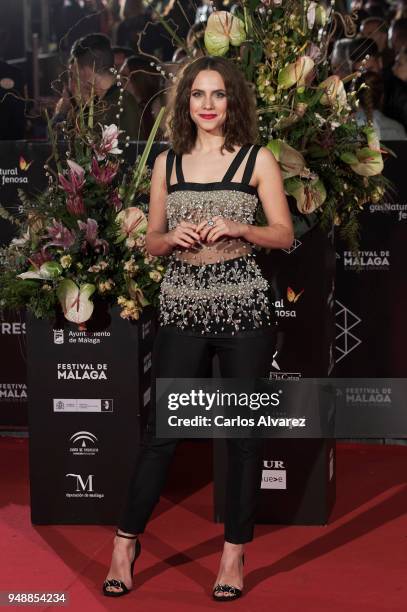 Actress Aura Garrido attends 'Sin Fin' premiere during the 21th Malaga Film Festival at the Cervantes Theater on April 19, 2018 in Malaga, Spain.