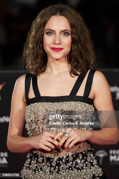 Actress Aura Garrido attends 'Sin Fin' premiere during the 21th Malaga Film Festival at the Cervantes Theater on April 19, 2018 in Malaga, Spain.