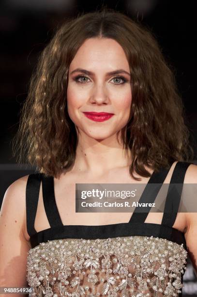 Actress Aura Garrido attends 'Sin Fin' premiere during the 21th Malaga Film Festival at the Cervantes Theater on April 19, 2018 in Malaga, Spain.