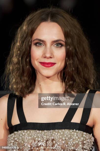 Actress Aura Garrido attends 'Sin Fin' premiere during the 21th Malaga Film Festival at the Cervantes Theater on April 19, 2018 in Malaga, Spain.