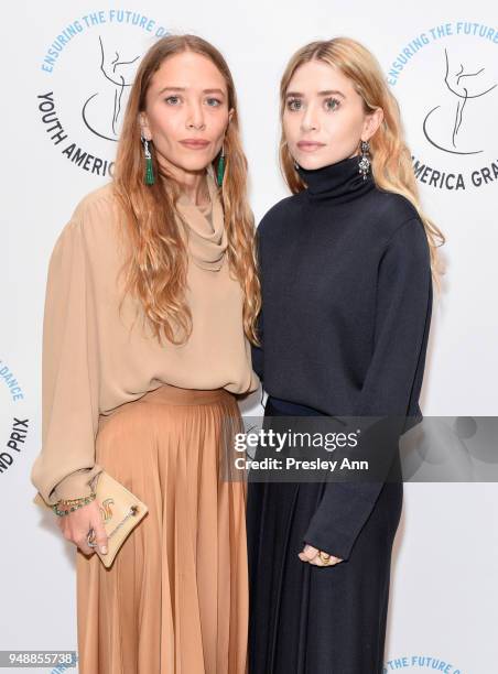 Mary-Kate Olsen and Ashley Olsen attend YAGP Stars of Today Meet The Stars of Tomorrow 2018 Gala on April 19, 2018 in New York City.