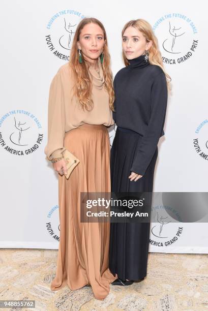 Mary-Kate Olsen and Ashley Olsen attend YAGP Stars of Today Meet The Stars of Tomorrow 2018 Gala on April 19, 2018 in New York City.