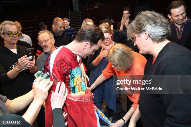 Matt Wall, Diana Rigg and Bartlett Sher during the Broadway Opening Night Actors' Equity Gypsy Robe Ceremony honoring Matt Wall for 'My Fair Lady' at...