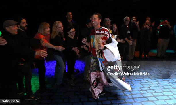 Matt Wall with Diana Rigg and cast during the Broadway Opening Night Actors' Equity Gypsy Robe Ceremony honoring Matt Wall for 'My Fair Lady' at the...