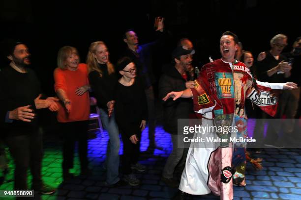 Matt Wall with Diana Rigg and cast during the Broadway Opening Night Actors' Equity Gypsy Robe Ceremony honoring Matt Wall for 'My Fair Lady' at the...