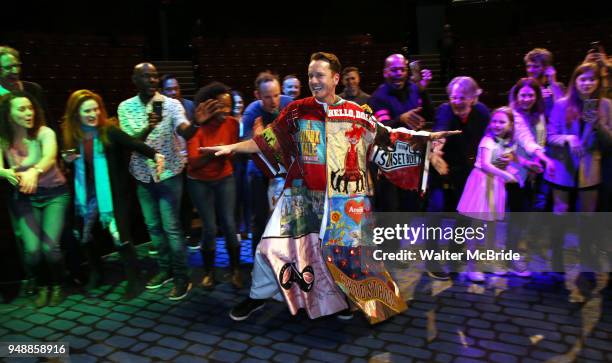 Matt Wall with cast during the Broadway Opening Night Actors' Equity Gypsy Robe Ceremony honoring Matt Wall for 'My Fair Lady' at the Lincoln Center...