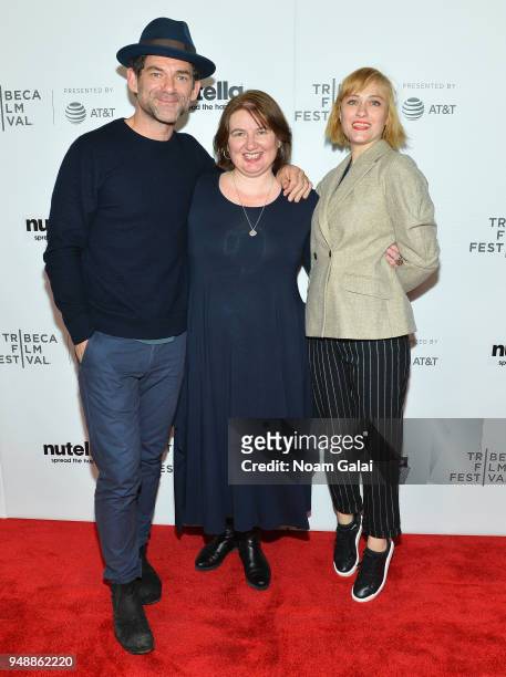 Dylan Smith, Ioana Uricaru and Malina Manovici attend the premiere of "Lemonade"during 2018 Tribeca Film Festival at Regal Battery Park 11 on April...