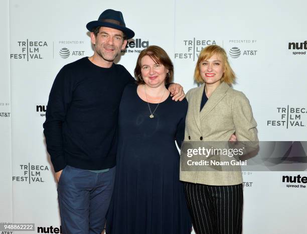 Dylan Smith, Ioana Uricaru and Malina Manovici attend the premiere of "Lemonade"during 2018 Tribeca Film Festival at Regal Battery Park 11 on April...