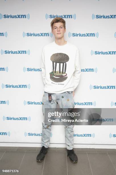 Singer, Ruel visits SiriusXM Studios on April 19, 2018 in New York City.