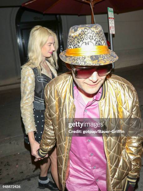 Corey Feldman and Courtney Anne Mitchell are seen on April 18, 2018 in Los Angeles, California.