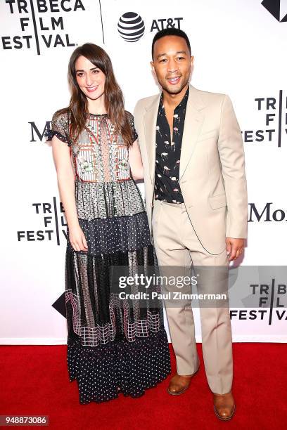 Sara Bareilles and John Legend attend 2018 Tribeca Film Festival - Tribeca Talks: Storytellers at SVA Theater on April 19, 2018 in New York City.