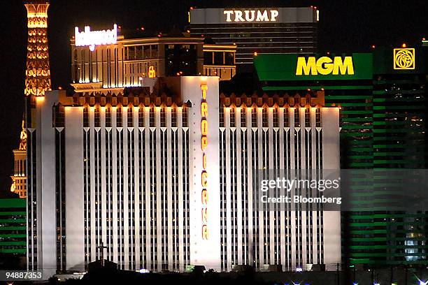 The Tropicana Resort & Casino stands near the MGM Grand and Trump casinos in Las Vegas, Nevada, U.S., on Thursday, June 5, 2008. Outside the...