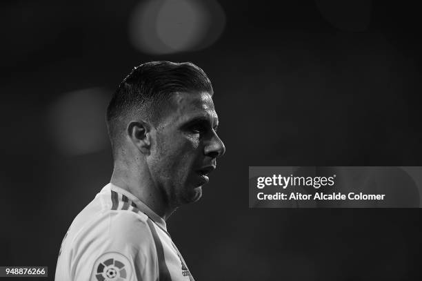 Joaquin Sanchez of Real Betis Balompie looks on during the La Liga match between Real Betis and Las Palmas at Estadio Benito Villamarin on April 19,...