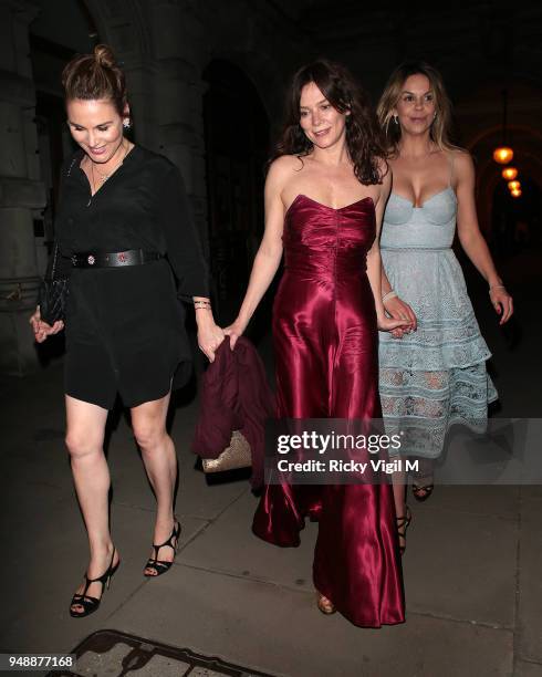 Anna Friel seen attending English National Opera at Gibson Hall on April 19, 2018 in London, England.