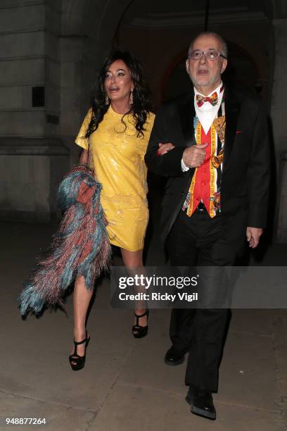 Nancy Dell'Olio seen attending English National Opera at Gibson Hall on April 19, 2018 in London, England.