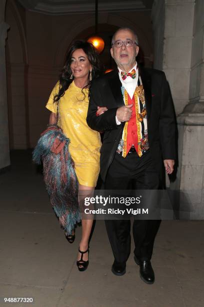 Nancy Dell'Olio seen attending English National Opera at Gibson Hall on April 19, 2018 in London, England.