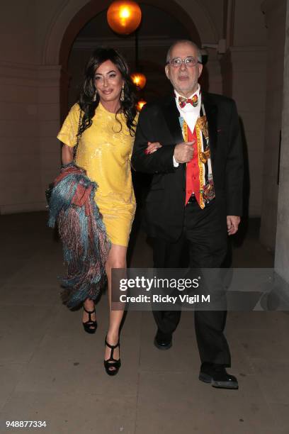 Nancy Dell'Olio seen attending English National Opera at Gibson Hall on April 19, 2018 in London, England.