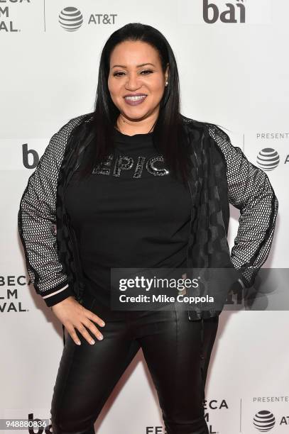 Cheryl James, AKA "Salt" from Salt-n-Pepa, attends a screening of "United Skates" during the 2018 Tribeca Film Festival at Cinepolis Chelsea on April...