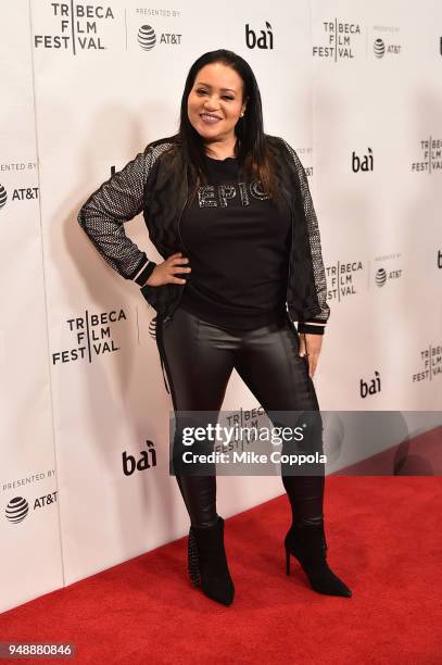 Cheryl James, AKA "Salt" from Salt-n-Pepa, attends a screening of "United Skates" during the 2018 Tribeca Film Festival at Cinepolis Chelsea on April...