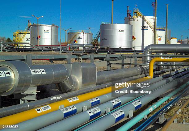 This is a Repsol-YPF oil refinery in Plaza Huincul, Neuquen province, Patagonia Argentina, 800 miles south of Buenos Aires, Thursday, May 12, 2005....